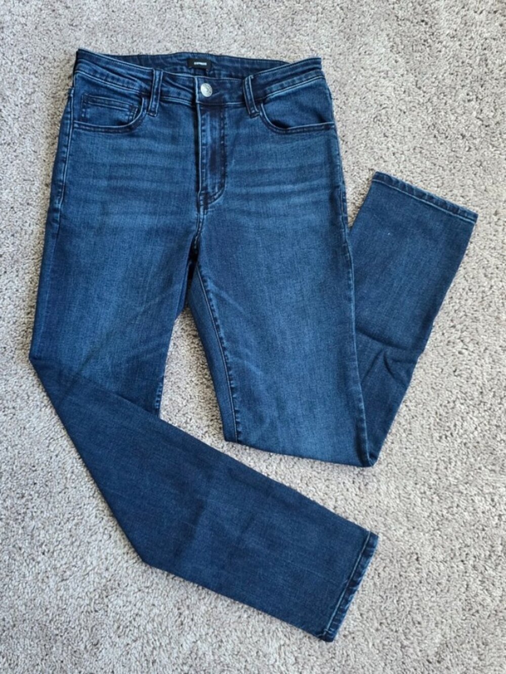 Express Mens Slim Fit Stretch Denim Jeans Dark Wash Indigo Streetwear 30x32